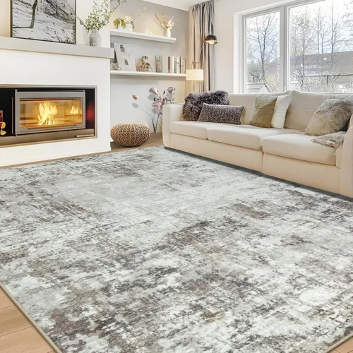Miniatura 30 de Alfombra lavable de 4 x 6 pies para sala de estar, alfombra grande moderna para comedor y dormitorio, antideslizante, pelo bajo, 4 x 6 pulgadas