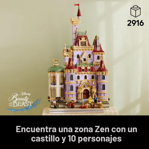 Miniatura 2 de LEGO Juego de construcción del castillo de la princesa de Disney, La Bella y la Bestia, decoración de habitación para mujeres y hombres, a partir