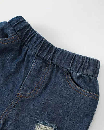 Miniatura 11 de Renotemy Ropa de bebé para niño, trajes de mezclilla, sudadera con capucha para bebés, pantalones de mezclilla, ropa para niños pequeños