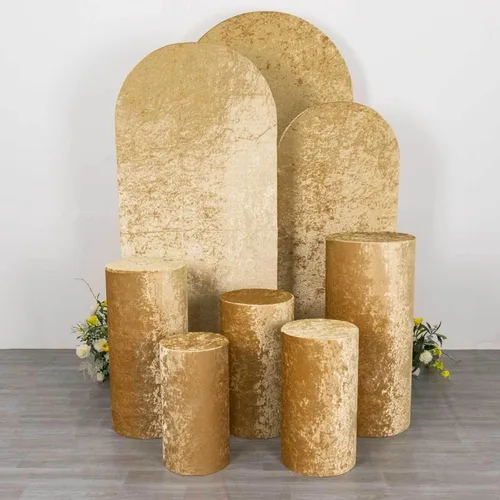 Miniatura 21 de Efavormart - Juego de 5 fundas de soporte para caja de exhibición cilíndrica de elastano, color negro, fundas elásticas para pilar de pedestal, 160