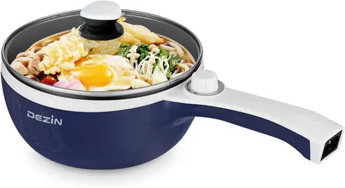 Miniatura 14 de Dezin Olla Caliente Eléctrica Mejorada, Sartén Antiadherente, Olla Eléctrica Rápida para Fideos, Olla Caliente Portátil Mini de 1.5L para Bistec