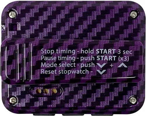Miniatura 3 de Gymboss Temporizador de intervalo de carga y cronómetro y correa de reloj - Paquete Carbon Purple