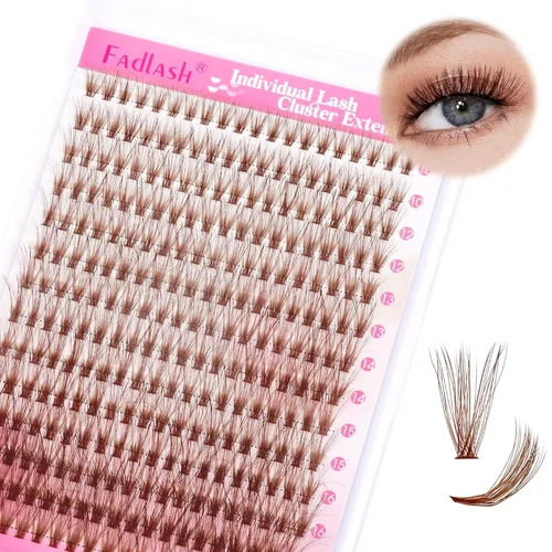 Miniatura 27 de FADLASH Extensiones de pestañas en racimo de pestañas de 0.35-0.70 pulgadas, para colocar en casa, rizado D, pestañas individuales en casa