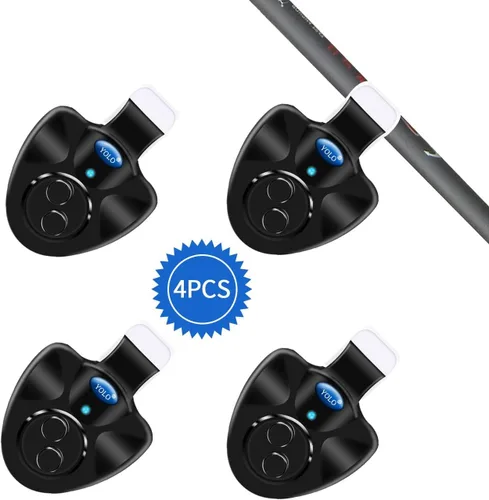 Miniatura 2 de 4 x Bombilla LED electrónica de pesca negra con alarma de sonido y alarma audible