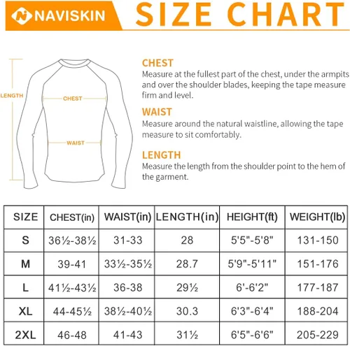 Miniatura 6 de NAVISKIN Camisas de protección contra erupciones para hombre, camisetas de natación FPU 50+ con protección solar ultravioleta, camisas de manga