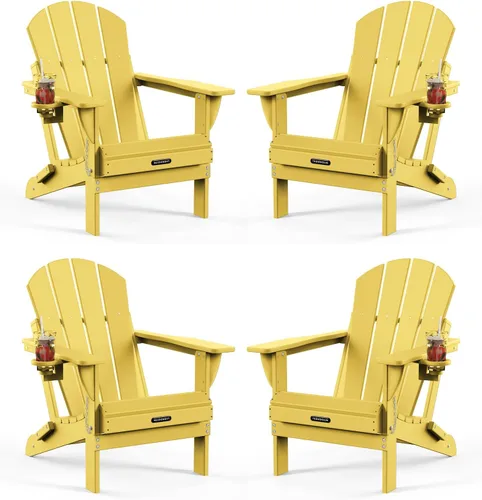 Miniatura 34 de MUCHENGHY Sillas Adirondack plegables, sillas de patio, sillas de césped, silla para exteriores, silla Adirondack de plástico, hoguera, resistente a