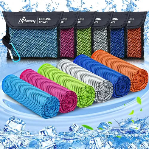 Miniatura 10 de MENOLY Paquete de 10 toallas refrescantes, 40 x 12 pulgadas, toallas refrescantes para cuello y cara con bolsas de transporte transpirables, trapos