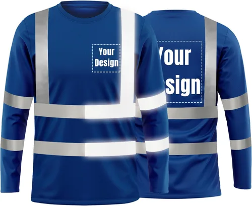 Miniatura 40 de La alta visibilidad reflexiva de las camisetas de la seguridad del logotipo de encargo Hola Vis de Verde neón