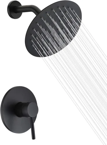 Miniatura 10 de sumerain Juego de grifo de ducha dorado cepillado con cabezal de ducha de lluvia de acero inoxidable de 8 pulgadas, válvula de entrada de latón Oro
