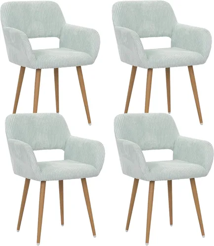 Miniatura 29 de KCC Sillas Pequeñas y Modernas con Brazos para Comedor 1 Pieza, Asiento Lateral Tapizado en Terciopelo de Mediados de Siglo Club para Invitados