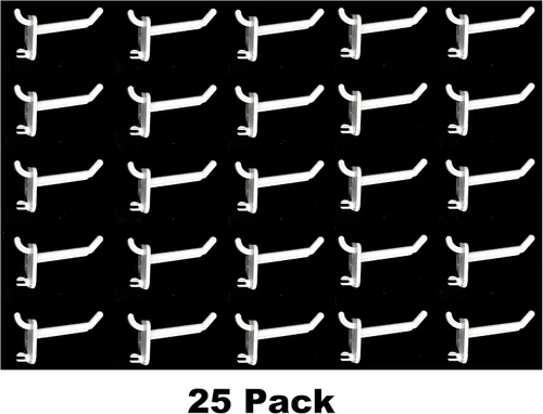Miniatura 2 de JSP Manufacturing Ganchos de plástico blanco para garaje/herramientas/almacenamiento/organización/joyería/manualidades - 2 pulgadas, 4 pulgadas o 6