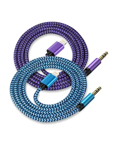 [Paquete de 2/3.3 pies] Cable auxiliar Lightning a 3.5mm para iPhone, [certificado Apple Mfi] Cable de audio auxiliar para iPhone para coche, hogar,