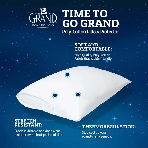 Miniatura 2 de Set de 2 Protectores de almohada con cierre hechos de poliéster y algodón.