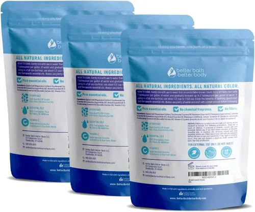 Miniatura 2 de Sitz - Sal de baño (paquete de 3) para hemorroides calmante para hemorroides, sal de Epsom de grado USP, 3 bolsas de 6 libras en total con aceites