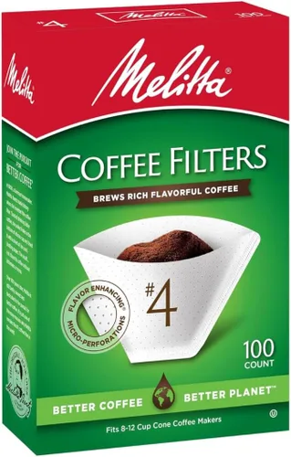 Miniatura 2 de Melitta Filtros de café con cono #4, color blanco, 100 unidades (paquete de 6), 600 filtros en total, se adapta a todas las cafeteras de cono de 8 a
