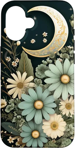 Miniatura 31 de Funda botánica de flores silvestres para iPhone 13 verde salvia