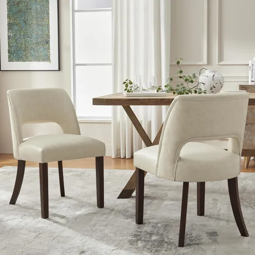Miniatura 3 de VKNOW Juego de 2 sillas de comedor modernas, tapizadas de piel sintética, sillas de comedor, sillas de cocina, sillas de cena de granja para cocina