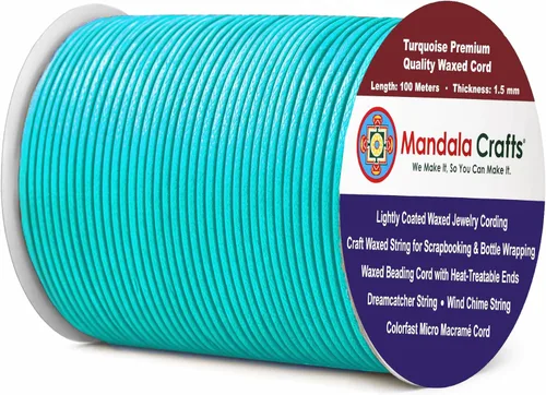 Miniatura 196 de Cuerda Mandala Crafts 0.03 pulgadas 109 yardas para hacer joyería, artesanía, macramé, cuerda de algodón encerado Negro