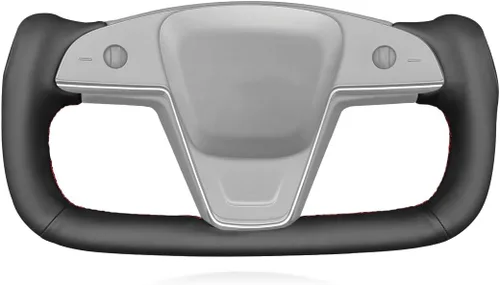 Miniatura 9 de MEWANT Funda para volante de automóvil de piel sintética cosida a mano para Tesla Yoke Model S Plaid 2021-2023/Model X 2021-2023, accesorios