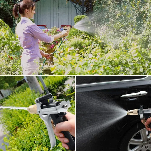 Miniatura 6 de MASO Pistola de lavado de coches, pistola de pulverización de agua de alta presión Boquilla de latón Manguera de jardín Césped