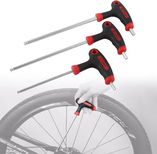 Miniatura 3 de Dioche Llave hexagonal, multiusos, fácil de transportar, llave hexagonal de pedal, herramienta multifuncional, llaves de llave de mango largo