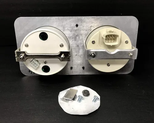 Miniatura 4 de 1946 Willys 2 Gauge Dash Panel Inserto 3 3/8" Quad Style Programable Negro