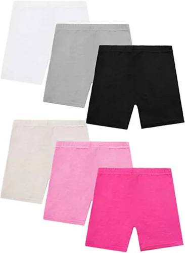 Xgood 6 unidades de pantalones cortos de danza cortos de algodón para deportes, debajo de las faldas transpirables y de seguridad, 6 colores