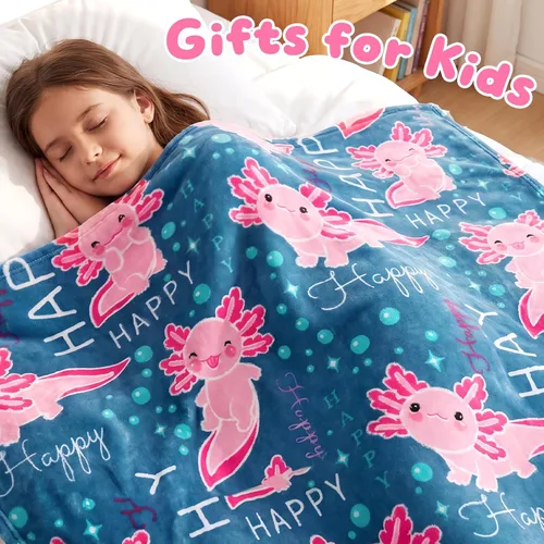 Miniatura 2 de ORDM Axolotl - Manta de regalo para niñas, manta que brilla en la oscuridad, juguete de ajolote, regalos de cumpleaños para niñas adolescentes
