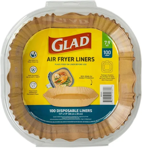 Miniatura 10 de Forros para freidora de aire Glad, antiadherentes y resistentes al calor, material de grado alimenticio, adecuados para freidoras de aire redondas