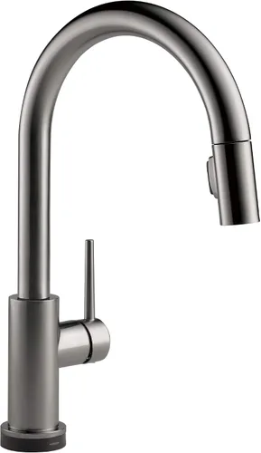 Miniatura 10 de Delta Trinsic - Grifo de cocina de oro cepillado con rociador extraíble, grifo de fregadero de cocina moderno de un solo agujero, mango único