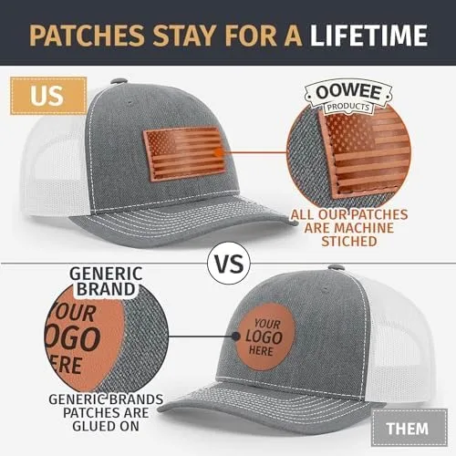 Miniatura 2 de Oowee - Sombrero de cuero con parche Bandera americana Richardson 112 Trucker Hat