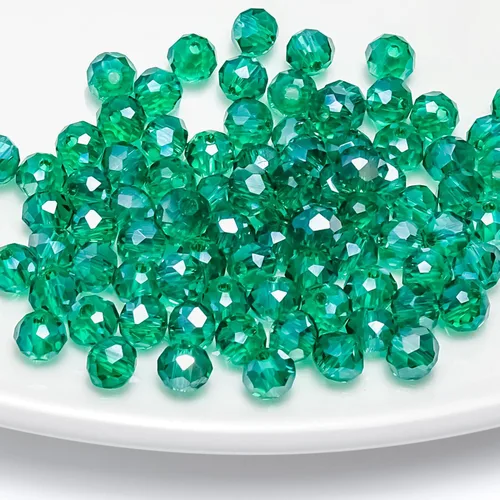 Miniatura 12 de 786 cuentas de cristal de 4 tamaños, cuentas de cristal Rondelle facetadas, cuentas de cristal Briolette, cuentas espaciadoras para pulseras, Ámbar