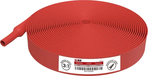 Miniatura 7 de Kit termorretráctil marino adhesivo de doble pared, 130 unidades, relación de encogimiento 3:1, negro y rojo