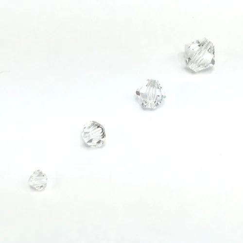 Miniatura 2 de 72 cuentas de cristal austriaco Austria 5328 Xilion Bicone de tamaños mezclados en 0.118 in, 0.157 in, 0.197 in, 0.236 in, cristal transparente