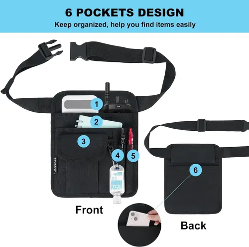 Miniatura 4 de Bolsa de cintura para servidor, bolsa de accesorios para camarera de restaurante, bolsa de dinero y utilidades para trabajar como camarero o camarera