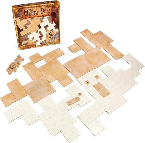 Stratagem The Master's Atlas Grid - Mapa de batalla reversible de borrado en seco y húmedo para juegos de rol de mesa 3D DND-RPG Scenery-Dungeons