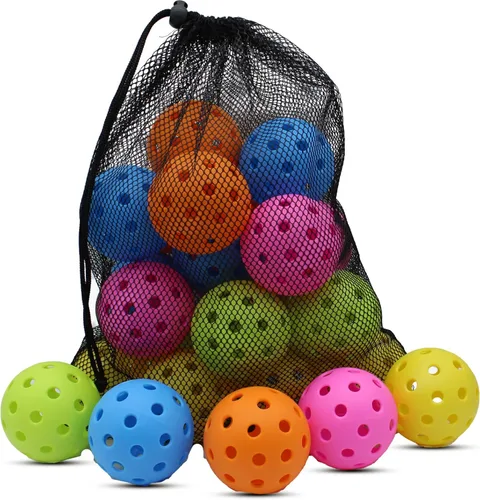 Magicorange Pickleball Balls, 40 Holes Outdoor Pickleballs, High Elasticity & Durable Pickle Balls for All Style Pickleball Paddles Multicolor