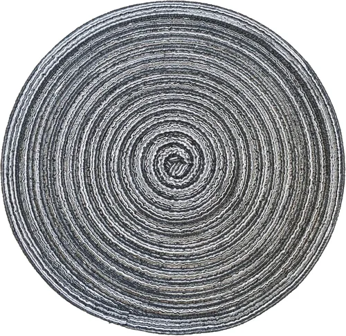 Miniatura 12 de Juego de 4 manteles individuales redondos trenzados, resistentes al calor, 11.8 pulgadas, para mesa de cocina, color beige