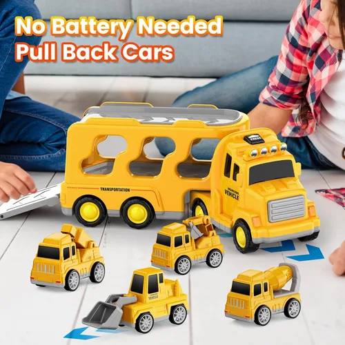 Miniatura 4 de FunMission Juguetes de Construcción para Niños Pequeños de 3 a 9 años, Vehículo de Fricción 5 en 1 para niños y niñas de 3, 4, 5, 6, 7 años