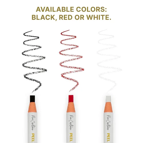 Miniatura 5 de Brawna Paquete de 6 lápices de cejas Pro Peel Off para mapeo de labios y cejas, suministros de microblading, color blanco