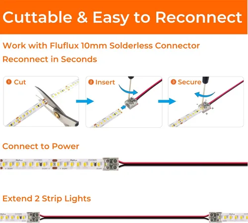 Miniatura 8 de Tira de luces LED de 24 V 2835 3000 K, 300 + LM/FT, 16.4 pies, certificación UL, CRI95, cinta de luz de alta densidad de 160 LEDs/m, cortable