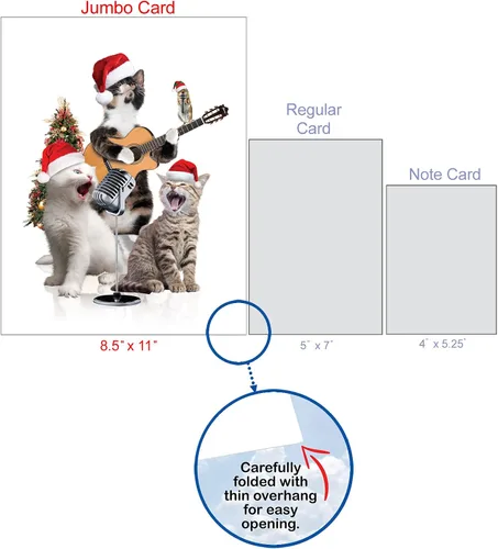 Miniatura 7 de The Best Card Company - Tarjeta de felicitación navideña jumbo divertida (8.5 x 11 pulgadas) - Tarjeta divertida de animales para niños, tarjeta