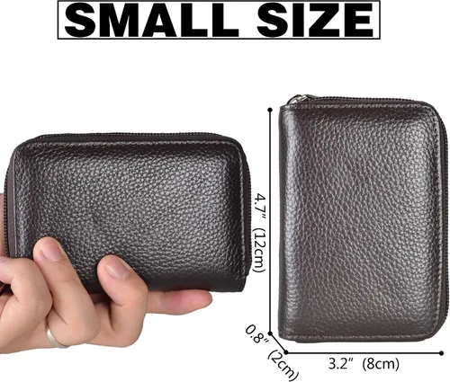 Miniatura 3 de Easyoulife billetera para tarjetas de crédito de cuero auténtico con espacio para 26 tarjetas