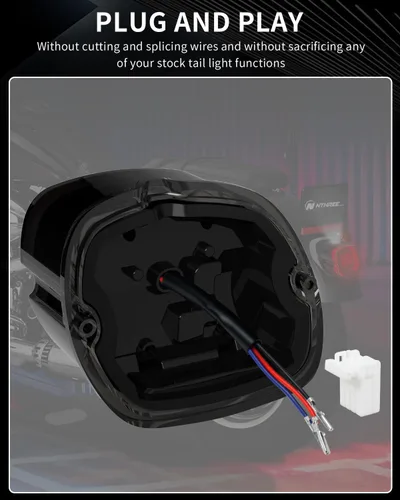 Miniatura 4 de NTHREEAUTO Luz trasera de freno estroboscópica LED ahumada, compatible con Harley Dyna Road King Electra Glide Sportster Heritage Softail Fatboy