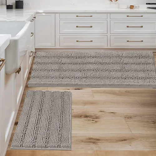 Miniatura 133 de H.VERSAILTEX - Alfombras de baño, juego de 2 piezas, alfombra de contorno para baño, juego de alfombras para inodoro, alfombra antideslizante