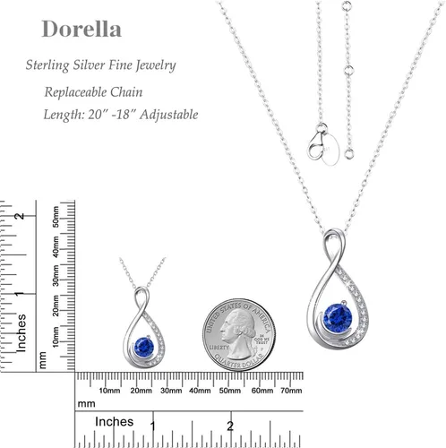 Miniatura 4 de Dorella Regalos de cumpleaños, collar infinito para esposa, mamá, plata de ley 925, colgante de agosto de septiembre, piedras natales de peridoto