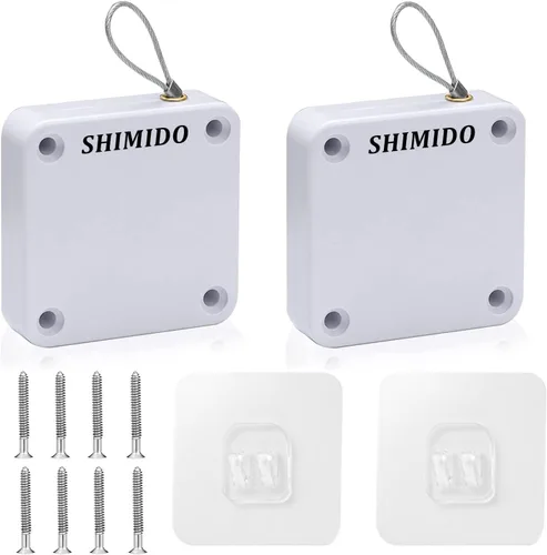 Miniatura 9 de SHIMIDO - Cierrapuertas automático mejorado sin perforaciones de 1000 g para puerta de pantalla, cierrapuertas automático deslizante con cordón de 2
