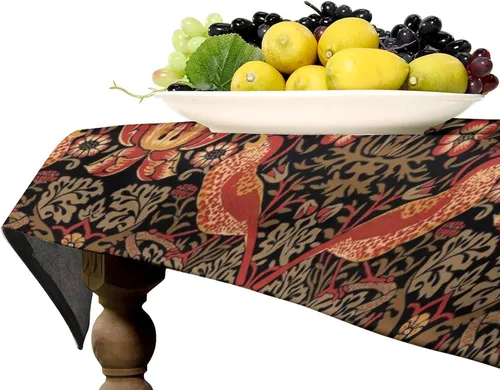 Miniatura 62 de Mantel Floral Retro de Pájaros, Diseño Original Bohemio William Morris Estampado Cubierta de Mesa para Hogar Picnic Fiesta Comedor Cocina William