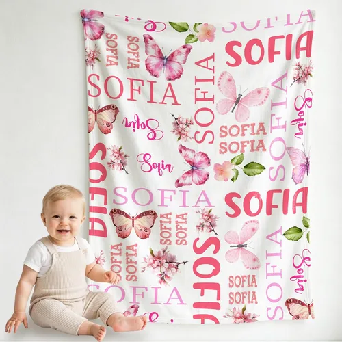 Miniatura 9 de Pindola Manta con nombre personalizado para bebés, adultos, niñas, niños, mujeres y hombres, diseño de manta con monograma personalizada, regalos