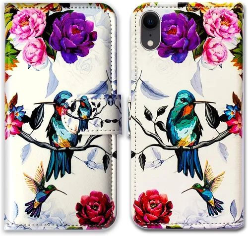 Miniatura 11 de Bcov Funda para iPhone XR, funda de piel con tapa y función atril para iPhone XR